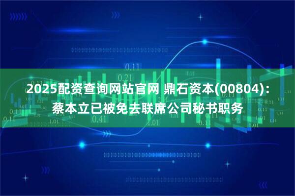 2025配资查询网站官网 鼎石资本(00804)：蔡本立已被免去联席公司秘书职务